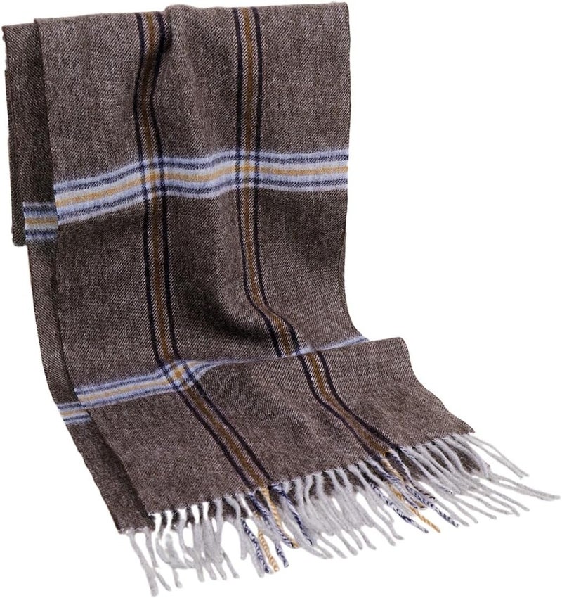 SKNSOFT Winter Wool Plaid Scarf for Men,Women Fashion Tartan Wrap Checkered Scarves - Image 2